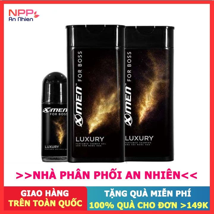 Combo Dầu gội X-Men for Boss Luxury 180g + Sữa tắm 180g + Lăn khử mùi 50ml- NPP AN NHIÊN
