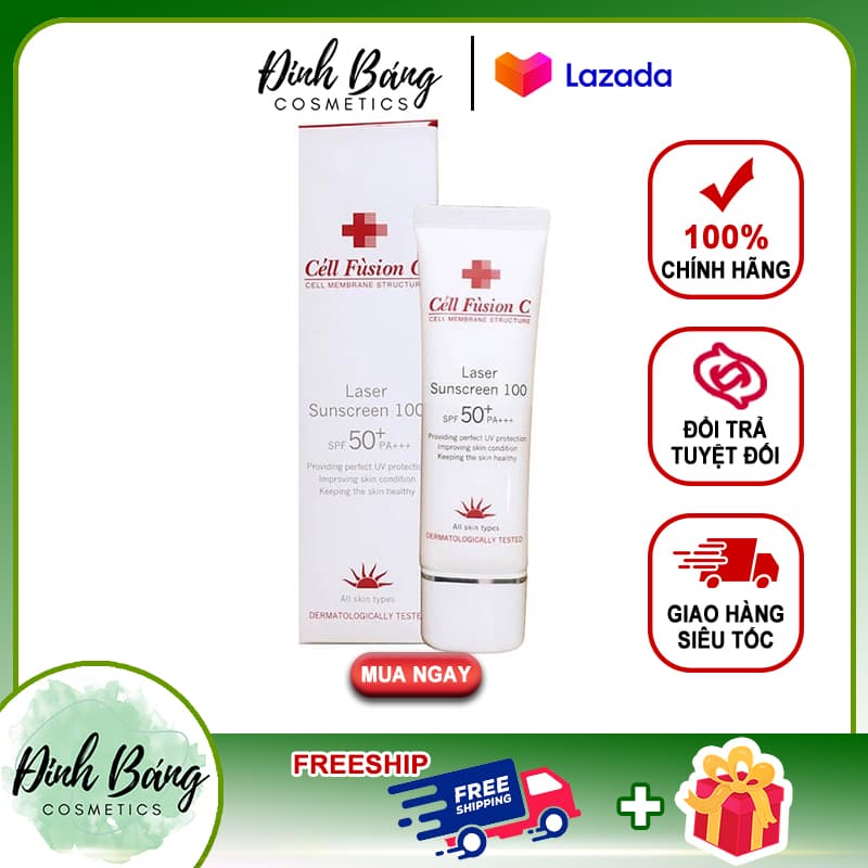[HCM]Kem Chống Nắng Laser Sunscreen 100 Cell Fusion C(50ML) - Dưỡng trắng da và bảo vệ da tối đa - Kho Sỉ Đình Bằng