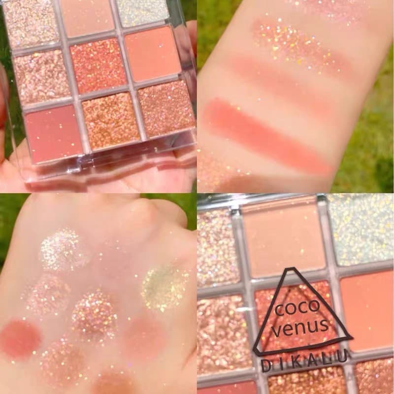 Bảng phấn mắt 9 ô ánh nhũ Coco Venus Dikalu 7g