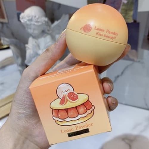 Phấn phủ bột khóa lớp make up kiềm dầu tuyệt đối KISS BEAUTY #01 tone trắng có nhũ