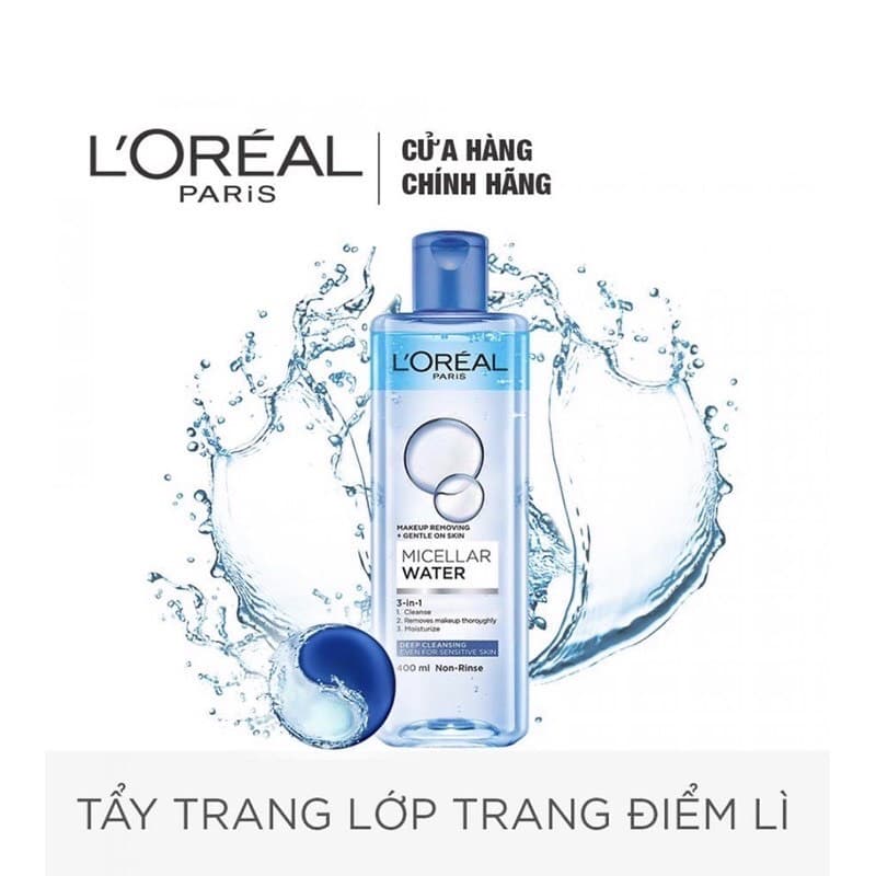 Tẩy Trang LOreal Paris Skincare Micellar Sạch Sâu 400ml
