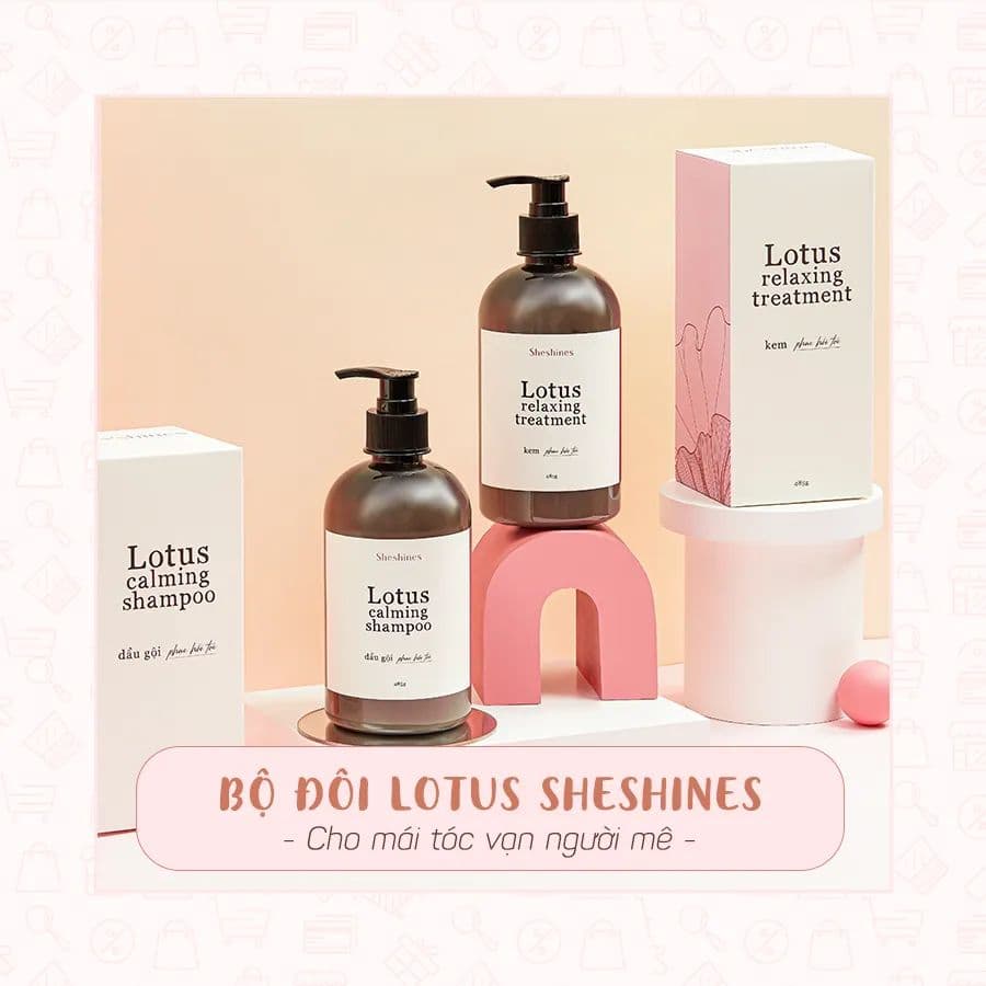 Combo Dầu Gội Phục Hồi Sheshines Hương Sen - Lưu hương l&acircu phục hồi t&oacutec sau 2 tuần.