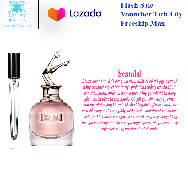 [Chính hãng] Freeship Mẫu thử 10ml nước hoa nữ Scandal EDP - Jean Paul Gaultier