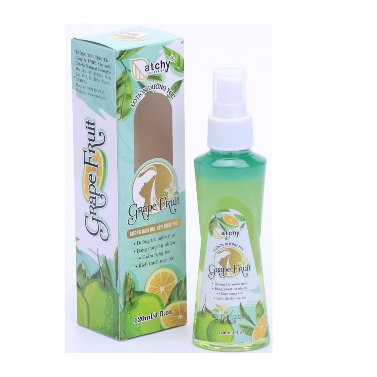Xịt Dưỡng tóc tinh dầu Bưởi  CATCHY 120ML kích thich mọc tóc và chống rụng tóc