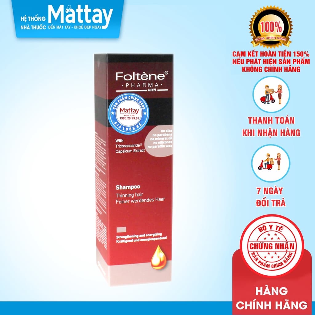 Foltene Shampoo Men Chai 200ml - Italy - Dầu Gội Dành Cho Nam Giúp Chăm Sóc Làm Sạch Tóc