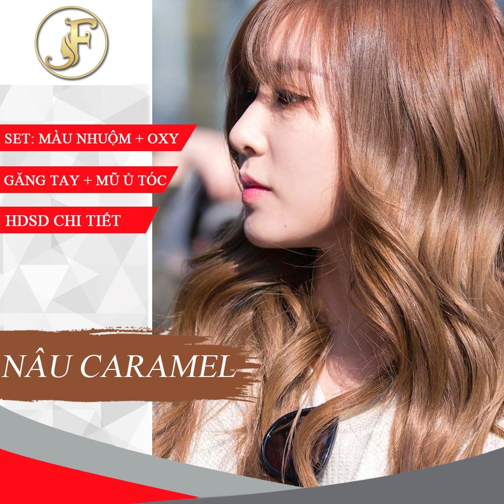 [HCM]Thuốc Nhuộm Tóc Nâu Caramel - lên từ nền nâu-tặng oxy
