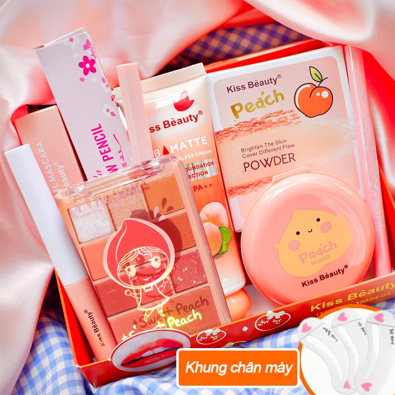 [HCM]【Kiss Belle】Bộ trang điểm chuyên nghiệp 6 món KISS BEAUTY Kem BB che khuyết điểm + Phấn phủ bột + Chì kẻ mày lâu trôi + Bút dạ kẻ mắt + Mascara 4d + Bảng phấn mắt lì bộ makeup đầy đủ set trang điểm đẹp