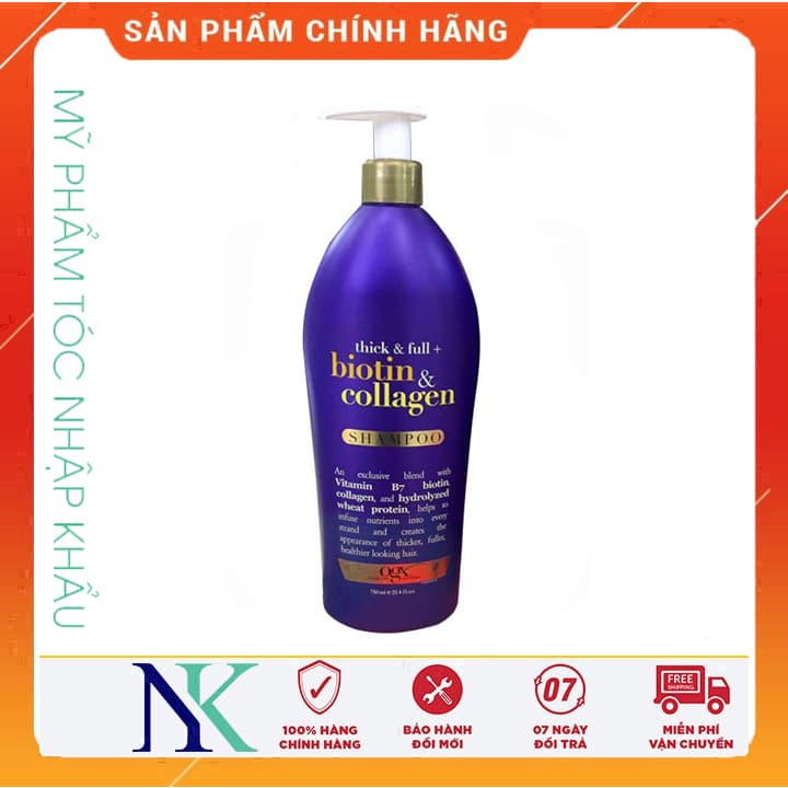 [HCM]Dầu Gội Biotin Collagen Giúp Chống Rụng & Kích Thích Mọc Tóc 750Ml
