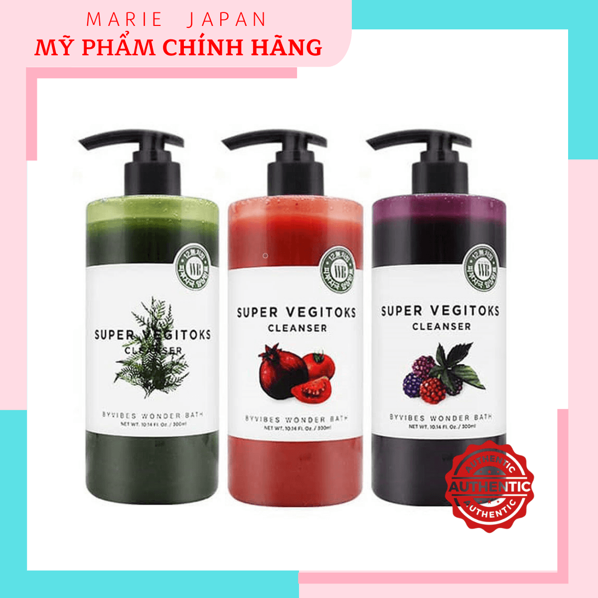 [HCM]Sữa Rửa Mặt Sủi Bọt Thải Độc Rau Củ Super Vegitoks Cleanser 300ml