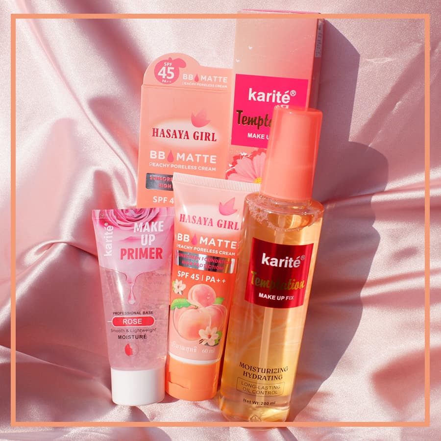 [Peachy Sis Shop] Bộ mỹ phẩm trang điểm 3 món đầy đủ(Kem cách ly Trong suốt+kem BB+Xịt khoáng khoá nền giữ lớp tang điểm)