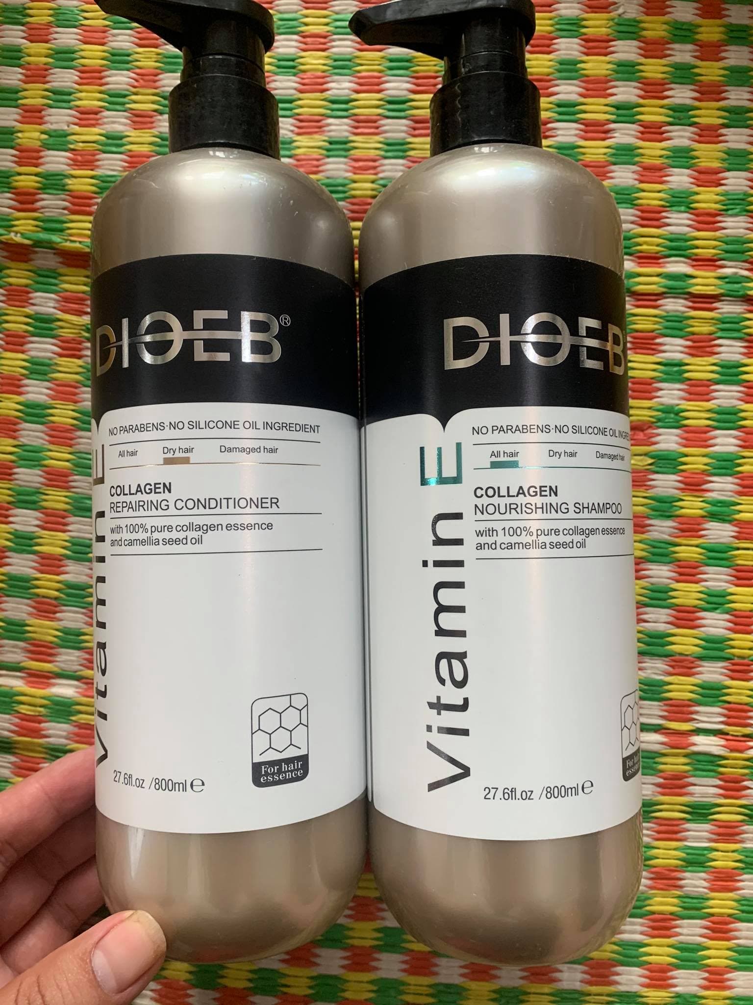 Cặp Dầu Gội Xả DIOEB Vitamin E Collagen 800ml x2