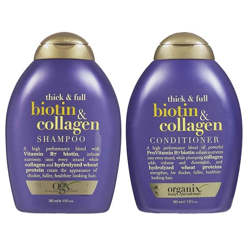 Bộ Dầu Gội Và Dầu Xả Kích Thích Mọc Tóc Ogx Biotin And Collagen 385mlx2