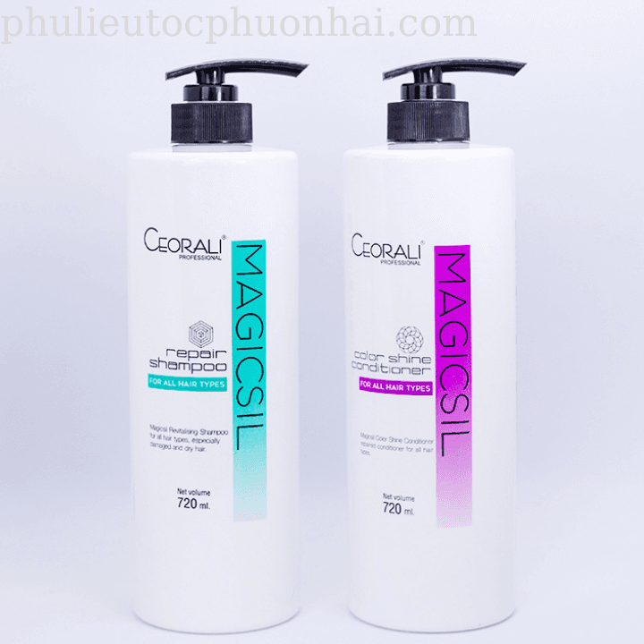 dầu gội và xả Ceorali Magicsil phục hồi tóc chuyên sâu 720ml