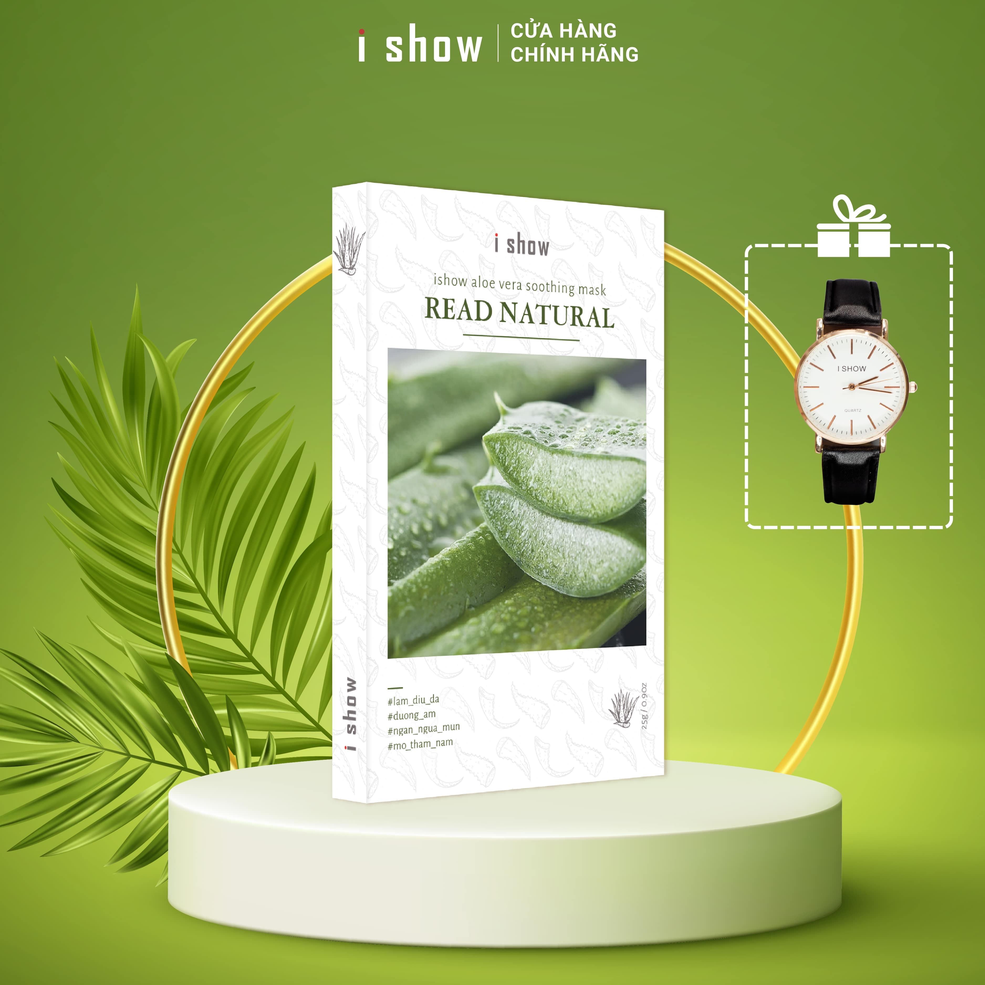 [HCM][TẶNG ĐỒNG HỒ] Mặt Nạ Nha Đam ISHOW  Aloe Vera Soothing Mask Dưỡng Ẩm Phục Hồi Da