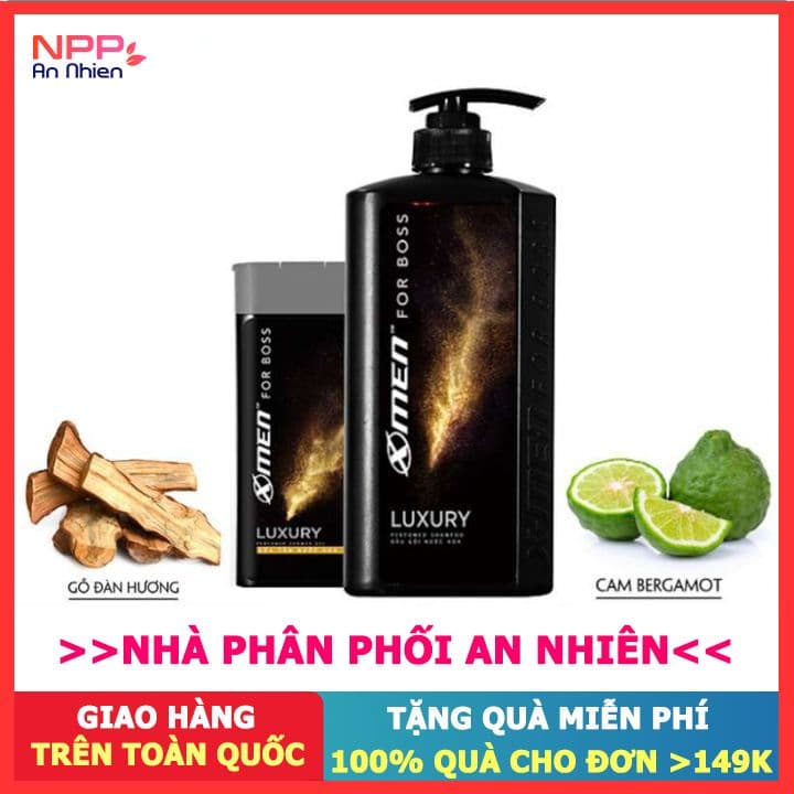 Combo Dầu gội nước hoa X-Men for Boss Luxury 650g + Sữa tắm Luxury 180g- NPP AN NHIÊN