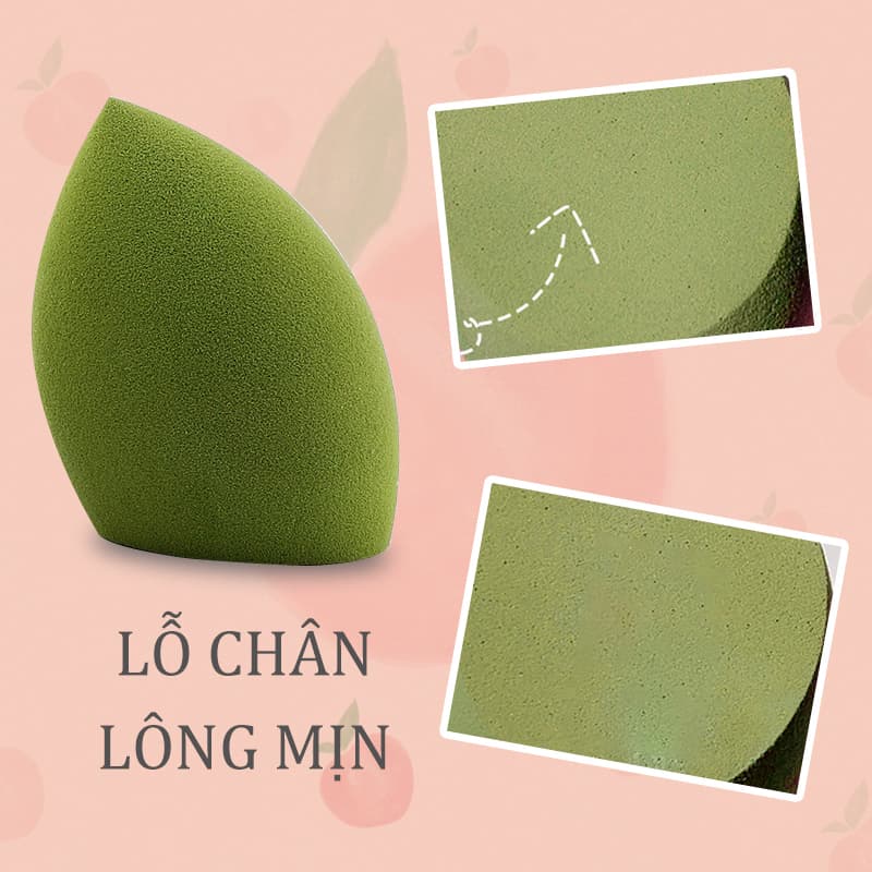 kiss belle Mút trang điểmBông Mút Trang Điểm Tán Kem Nền -Màu xanh lá