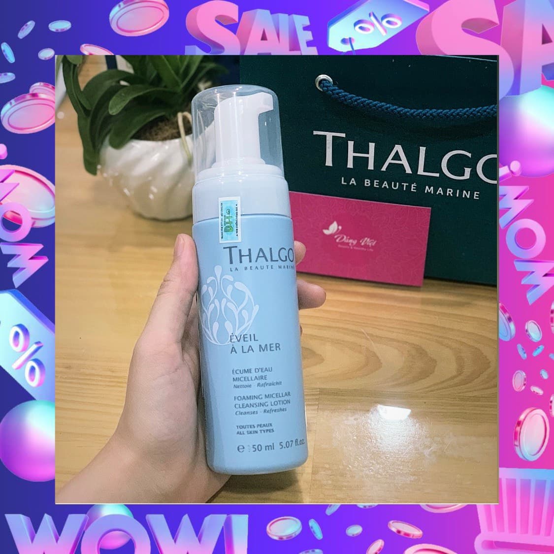 [HCM]Sữa rửa mặt tẩy trang 2 trong 1 Thalgo Foaming Micellar Cleansing Lotion 150ml
