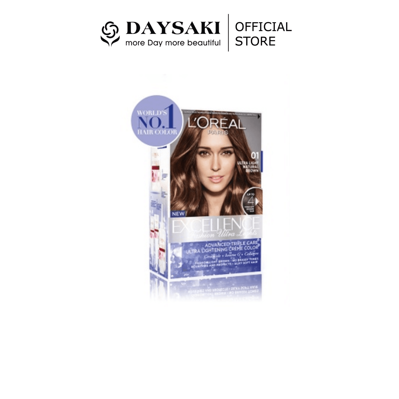 [HCM]LOreal Kem Nhuộm Tóc Nâng Sáng Excellence Fashion Ultra Lights 01 Nâu Sáng Tự Nhiên