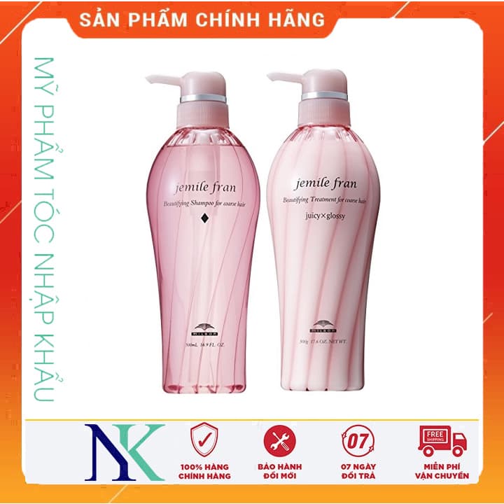[HCM]Dầu Gội Xả Milbon Jemile Fran (Diamond) Cho Tóc Khô Xơ Hư Tổn 500Ml