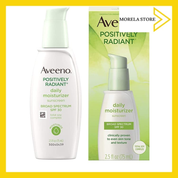 [HCM]Kem dưỡng ẩm làm trắng da Aveeno Positively Radiant Daily Facial Moisturizer with Total Soy Complex and Broad Spectrum SPF 30 Sunscreen