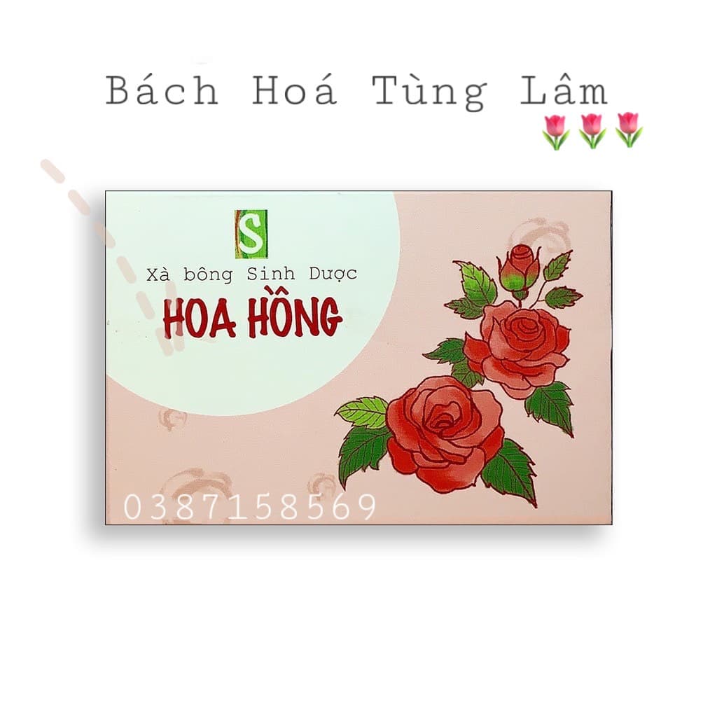 Xà bông Sinh Dược Hoa Hồng- Làm sạch da dưỡng da mềm mịn thư giãn với thảo mộc tự nhiên và hoa hồng