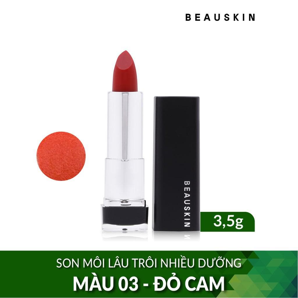 Son môi lâu trôi Beauskin Crystal Lipstick Hàn Quốc No.3 Đỏ quyễn rũ