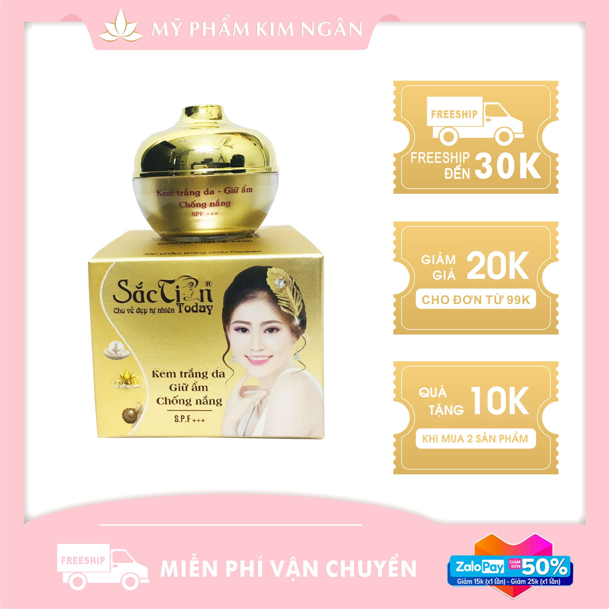 Kem dưỡng trắng da Sắc tiên today Loại bỏ sắc tố đen Ngừa lão hóa (15g) - Mỹ Phẩm Kim Ngân