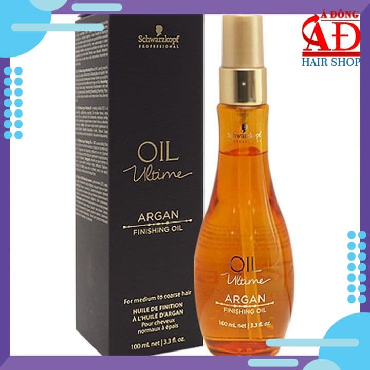 Schwarzkopf OIL Ultime Argan Finishing Oil 100ml - Tinh dầu dưỡng tóc từ sợi vừa đến to sợi (hộp đen) Đức