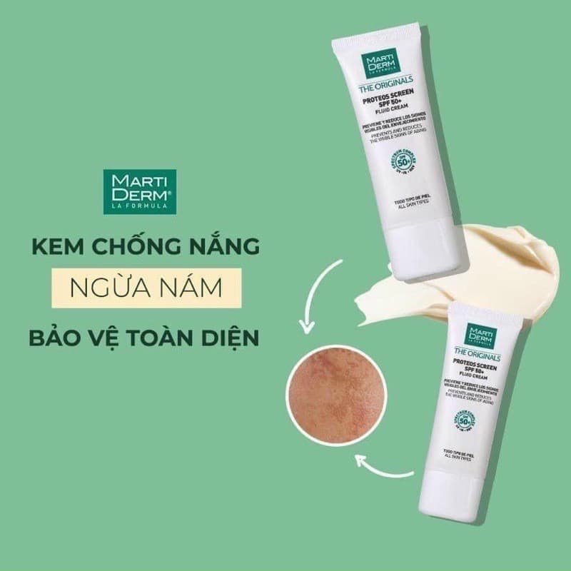 [HÀNG CÔNG TY] Kem Chống Nắng Bảo Vệ Da Toàn Diện Cho Da Dầu Mụn Nám Và Tăng Sắc Tố MartiDerm Proteos Screen SPF 50 + Fluid Cream 40ml - SimmyShop