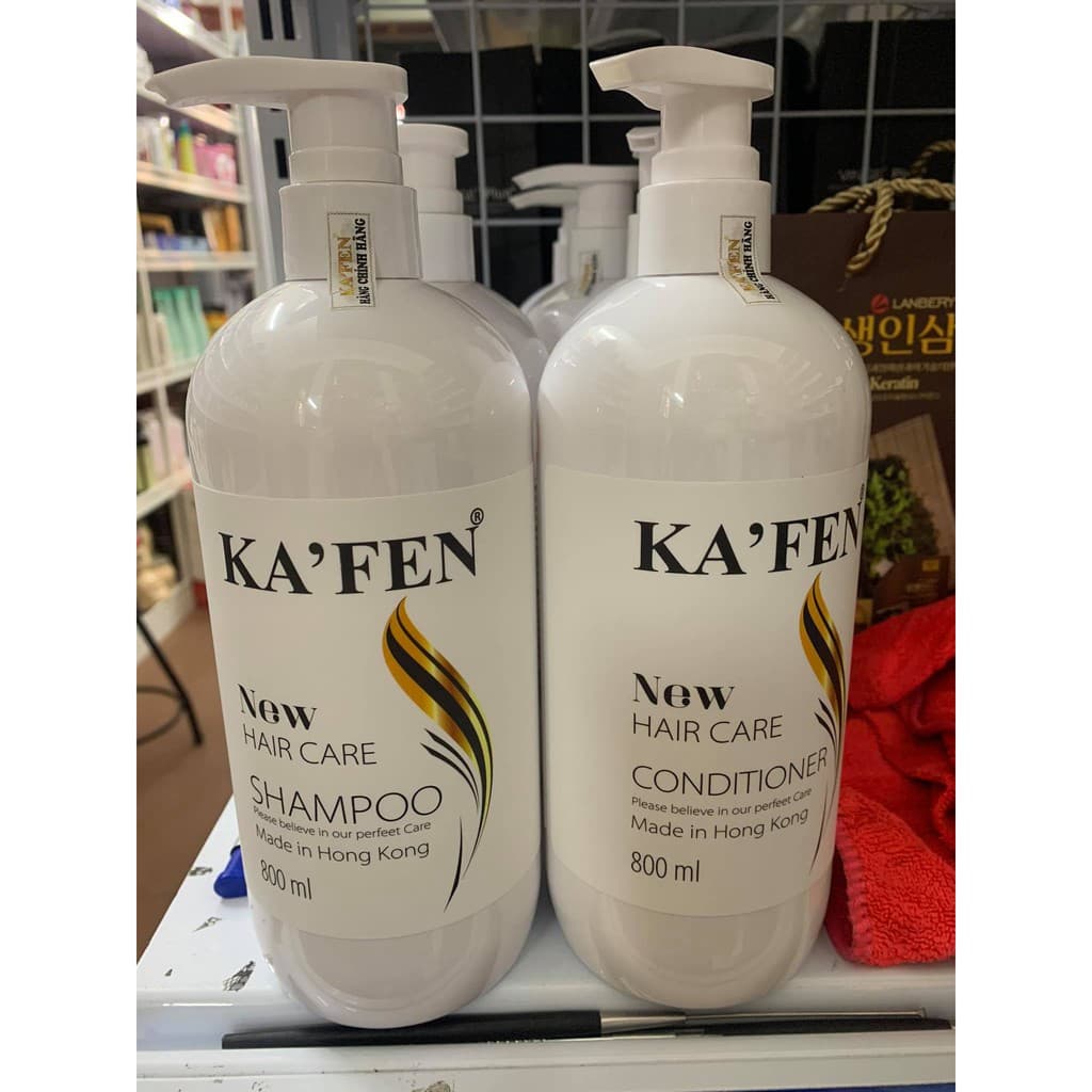 Cặp Dầu Gội Xả KAFEN NEW Trắng mềm mượt 800ml x2