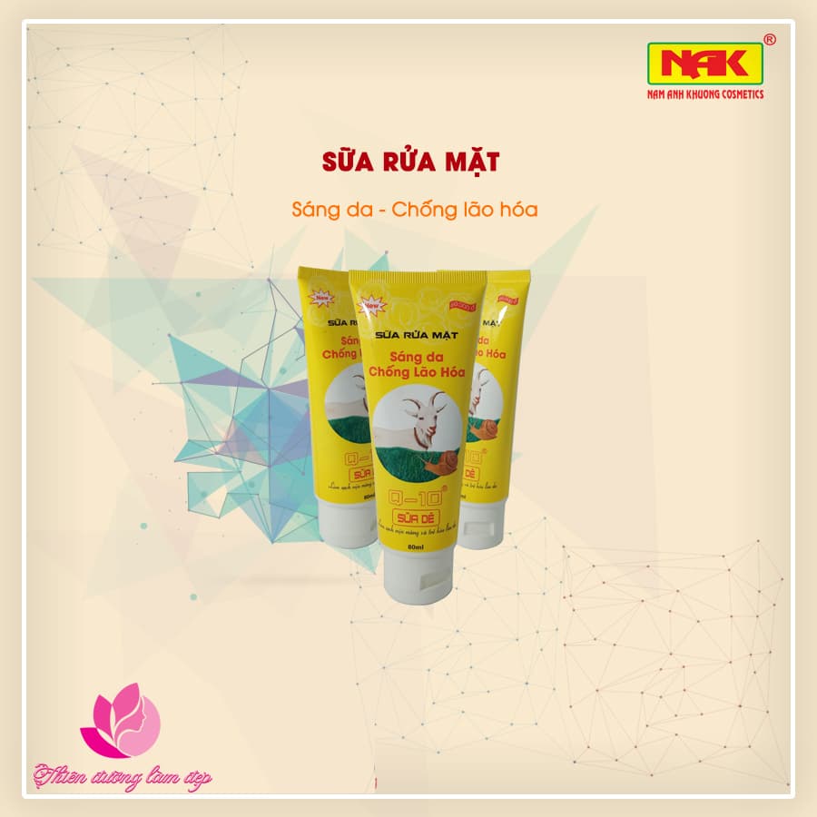 [HCM]Sữa rửa mặt sáng da tẩy tế bào chết chống lão hóa SỮA RỬA MẶT SỮA DÊ Q10 (80ml)
