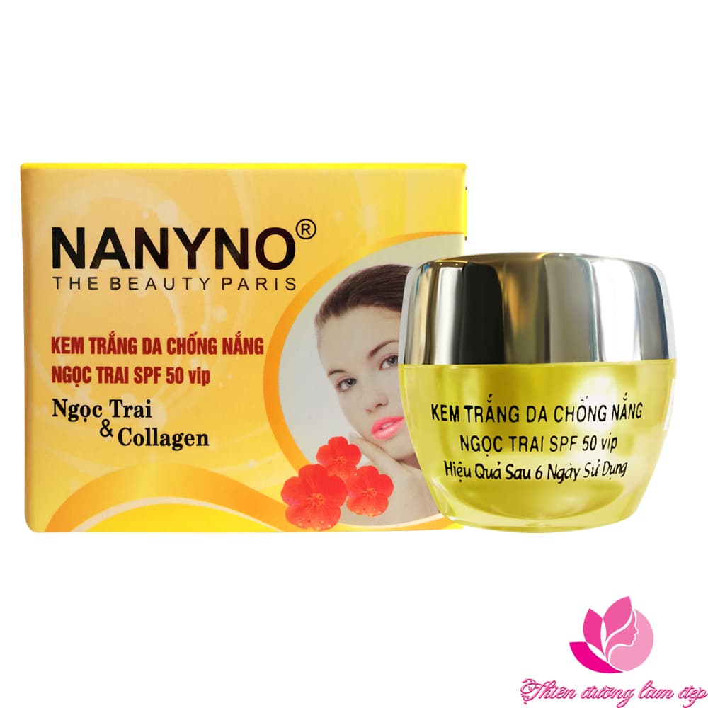 [HCM]Kem dưỡng trắng da Chống nắng Ngọc Trai SPF 50 Vip Ngọc Trai và Collagen NANYNO - 22g