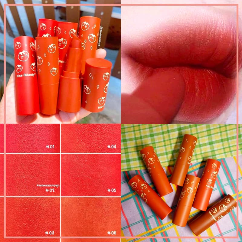 [HCM]【Kiss Belle Shop】Son môi hồng đào không thấm nước lâu trôi (6 màu có sẵn)
