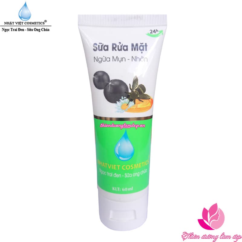 [HCM]Sữa rửa mặt ngừa mụn Sạch nhờn Ngọc trai đen - Sữa ong chúa NHẬT VIỆT - 60g