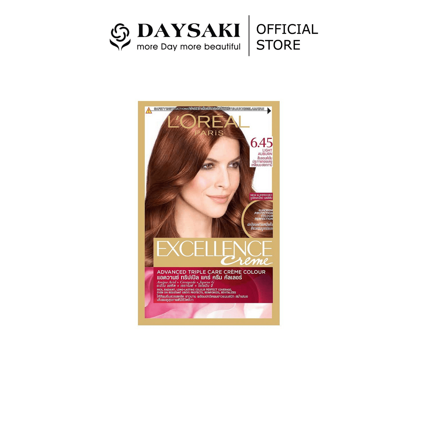 [HCM]LOreal Màu Nhuộm Dưỡng Tóc Phủ Bạc Excellence Creme #6.45 Light Auburn