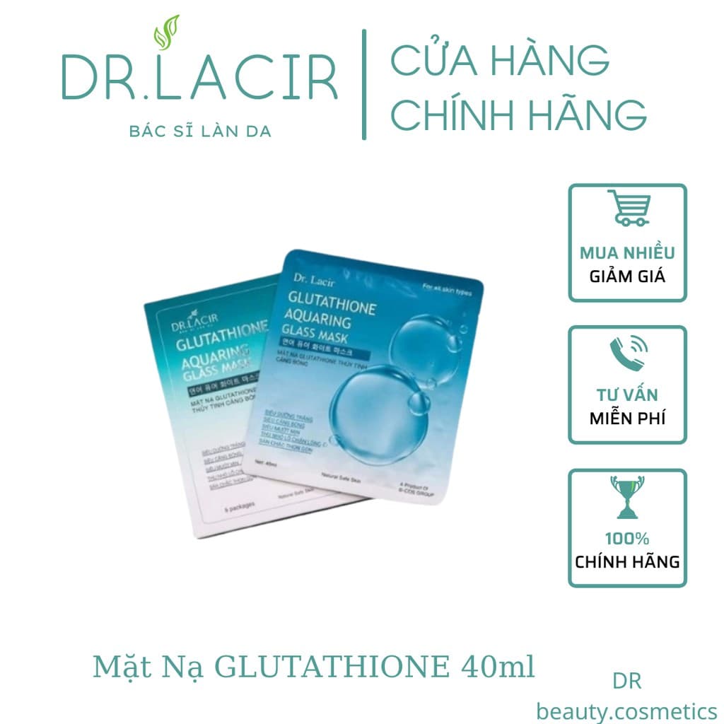 Mặt Nạ Thủy Tinh Căng Bóng GLUTATHIONE Dr.lacir Dưỡng Da Ngừa Mụn Dưỡng ẩm