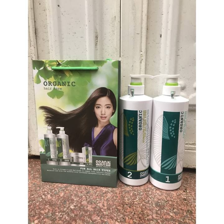 Cặp dầu gội xả NGỪA và KÍCH THÍCH mọc tóc Organic SSanai Keratin Collagen 800ml x2