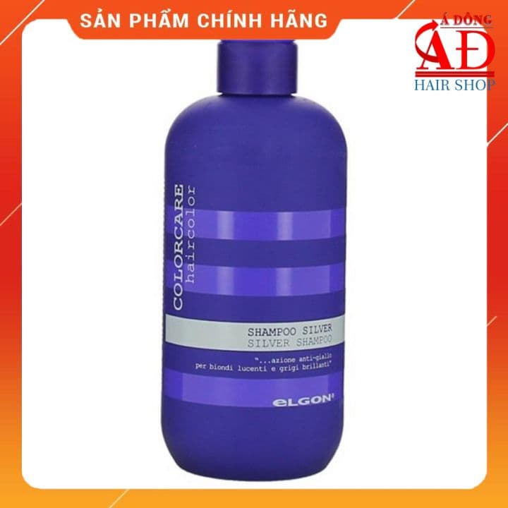Dầu gội khử ánh vàng cho tóc trắng bạch kim Elgon Silver Colorcare Silver shampoo 300ml