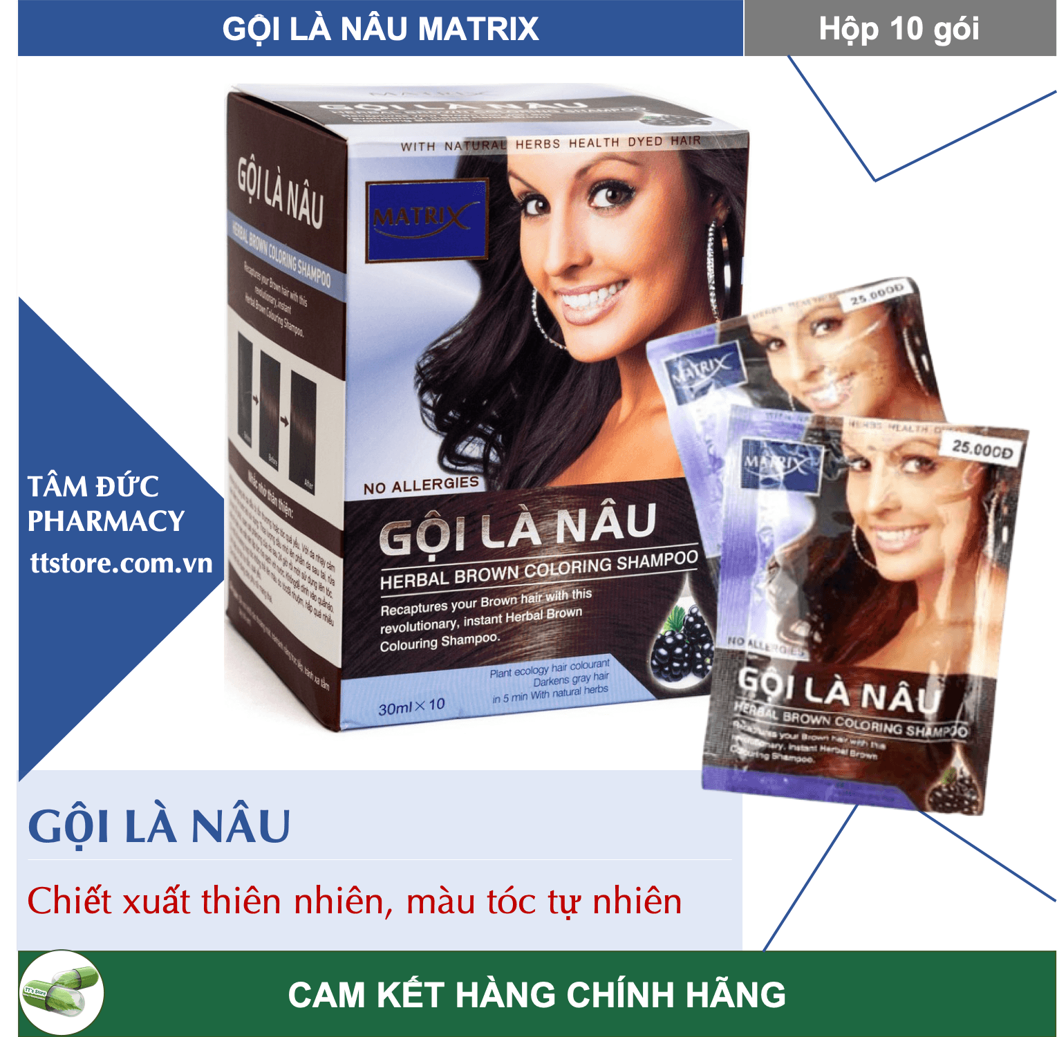 [HCM]Dầu gội nhuộm tóc GỘI LÀ NÂU MATRIX [Gói 30ml]