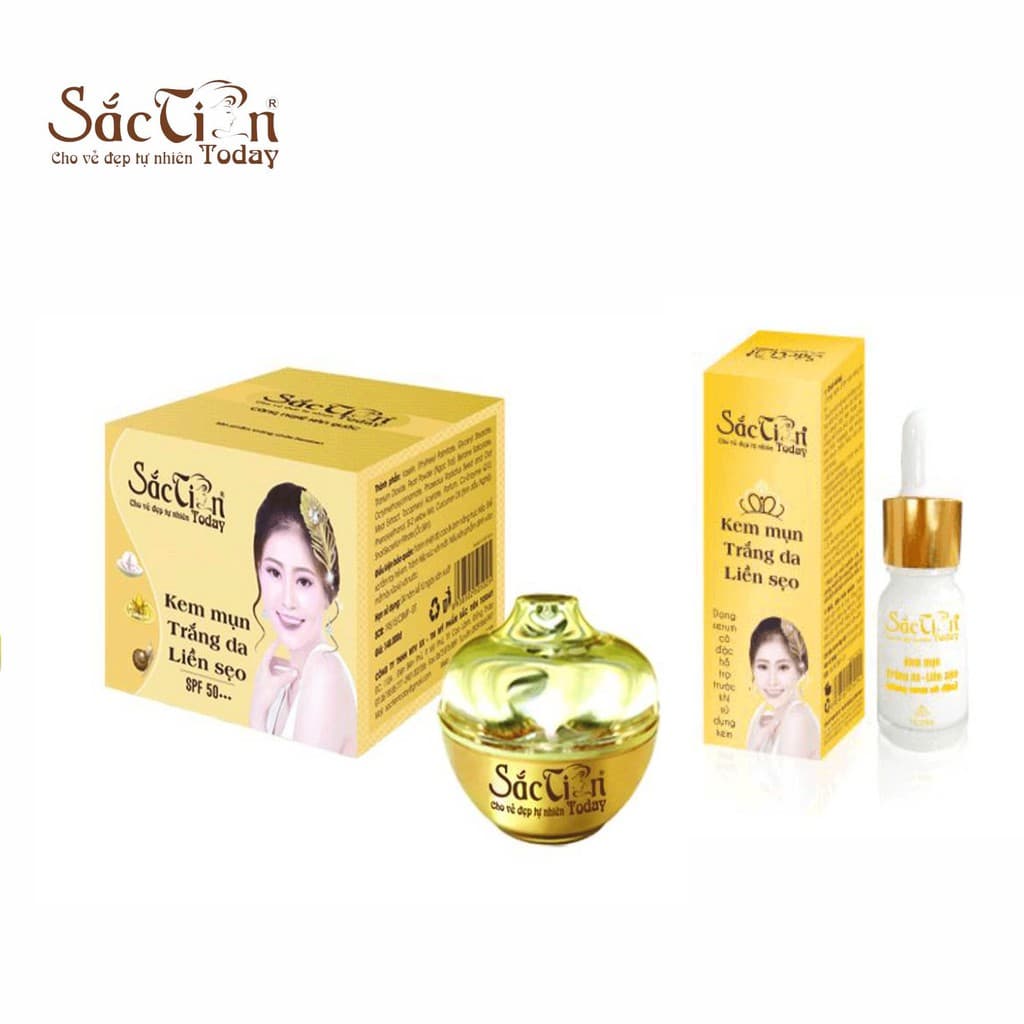 Bộ Kem mụn trắng da liền sẹo Sắc Tiên Today (kem và serum)