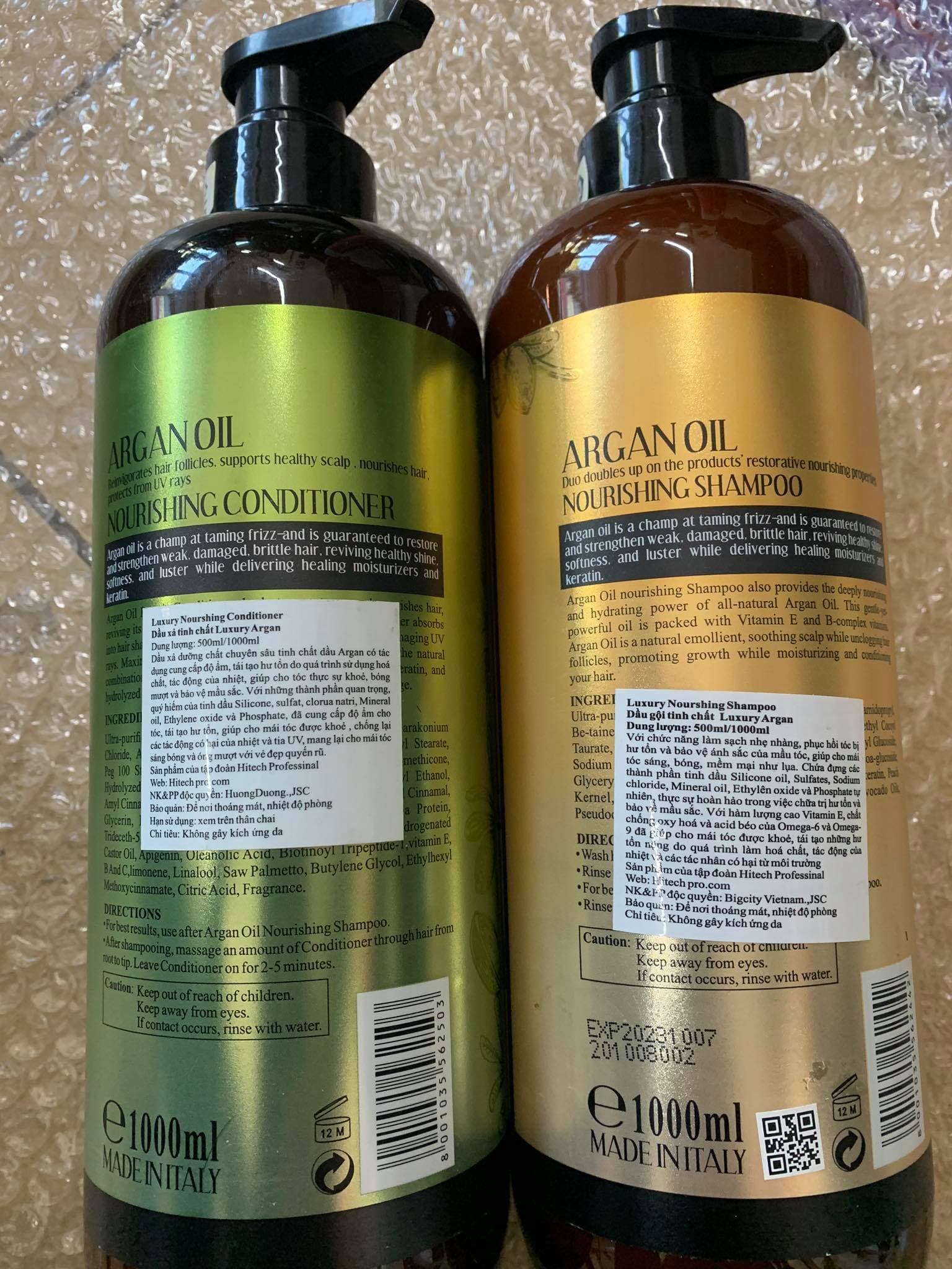 Bộ Dầu Gội Xả Luxury Tinh Chất Argan Oil 1000ml x2