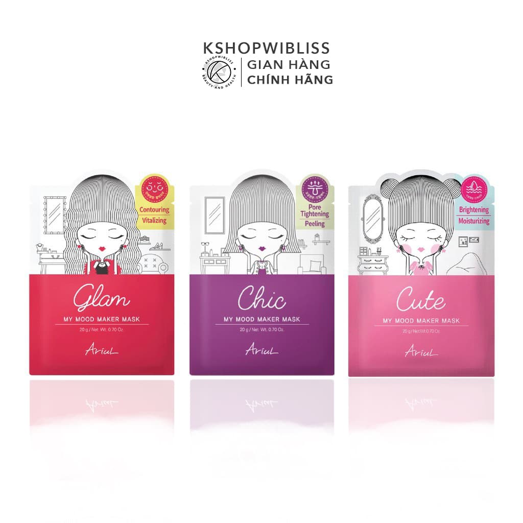 Mặt nạ dưỡng sáng da se khít lỗ chân lông Ariul My Mood Maker Mask 20g