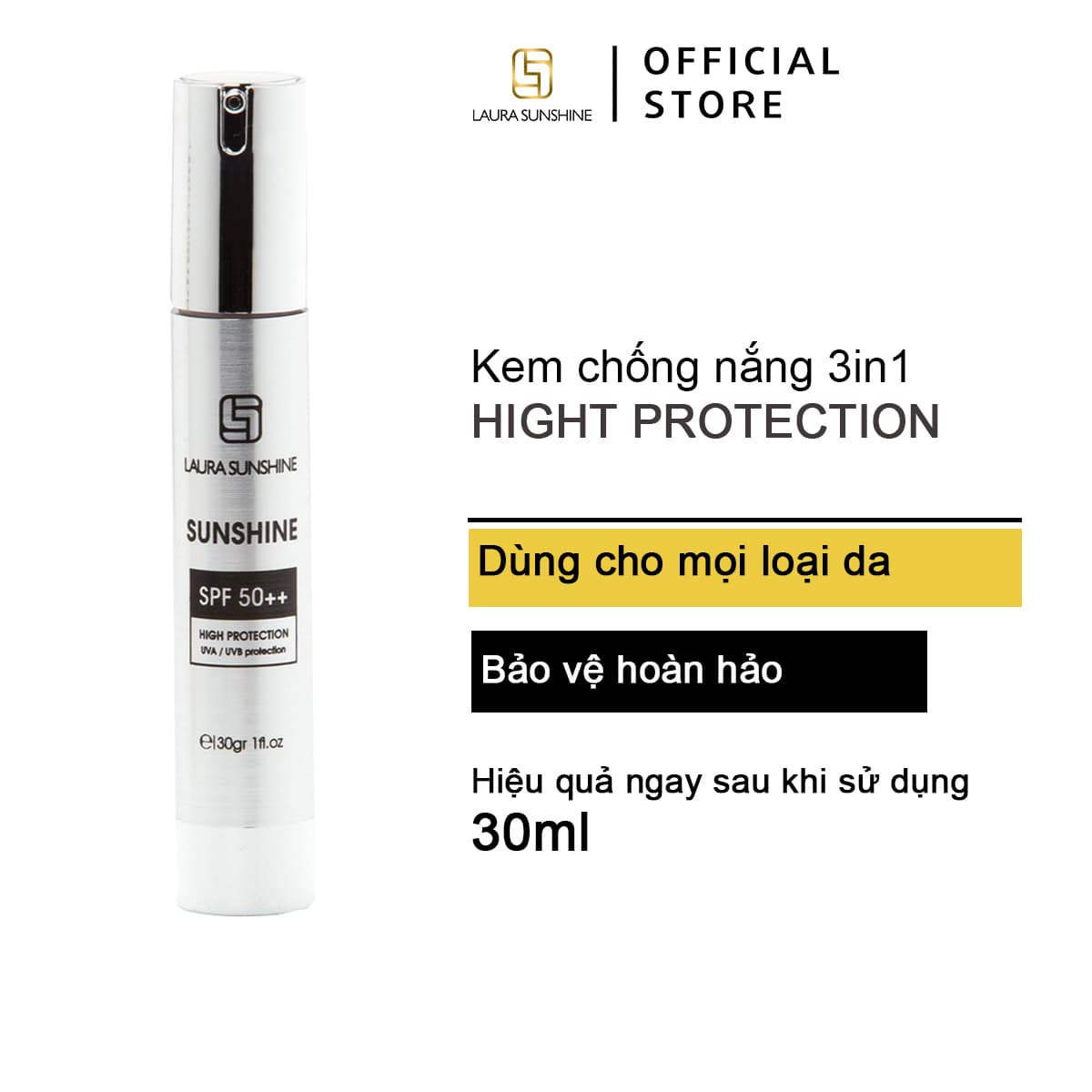 [HCM]Kem chống nắng Laura SunShine Hight Protection Nhật Kim Anh - Kem chống nắng 3in1 SPF50++ 30gr