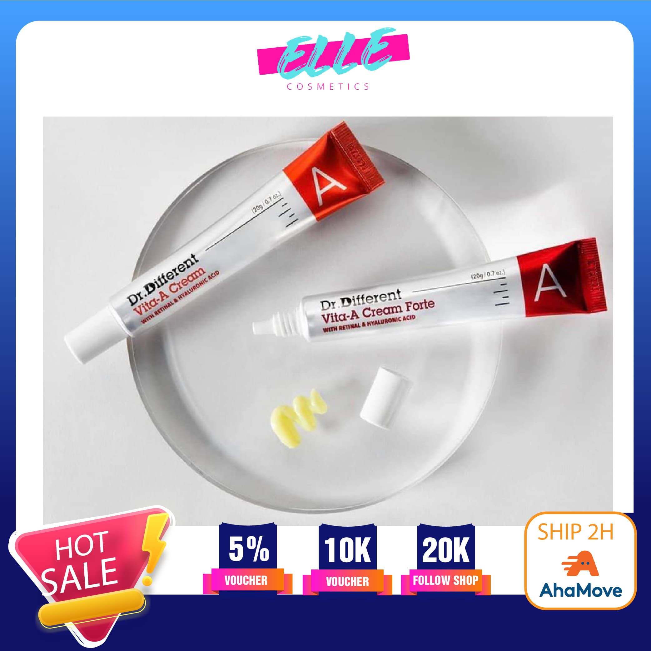 Kem dưỡng da Retinal Dr.Different Vita A Cream Forte Hàn Quốc