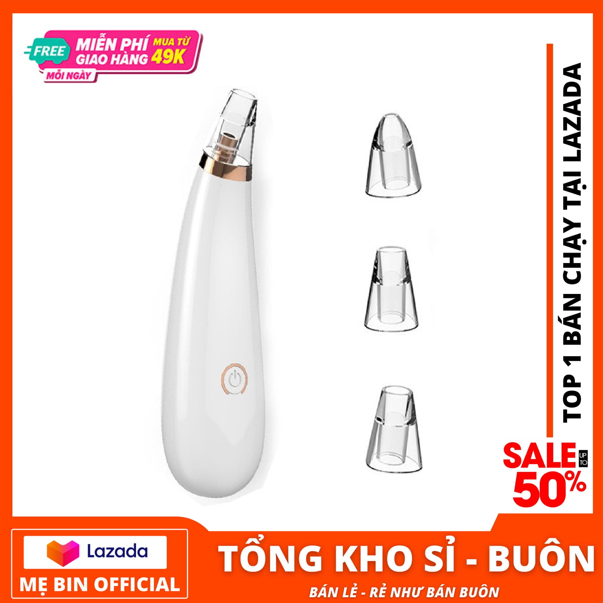 [FREESHIP MAX] Máy hút mụn đầu đen mụn cám chăm sóc da mặt cao cấp với ba đầu hút mụn chất liệu nhựa ABS cao cấp + thép chống xước - Mistore Việt Nam