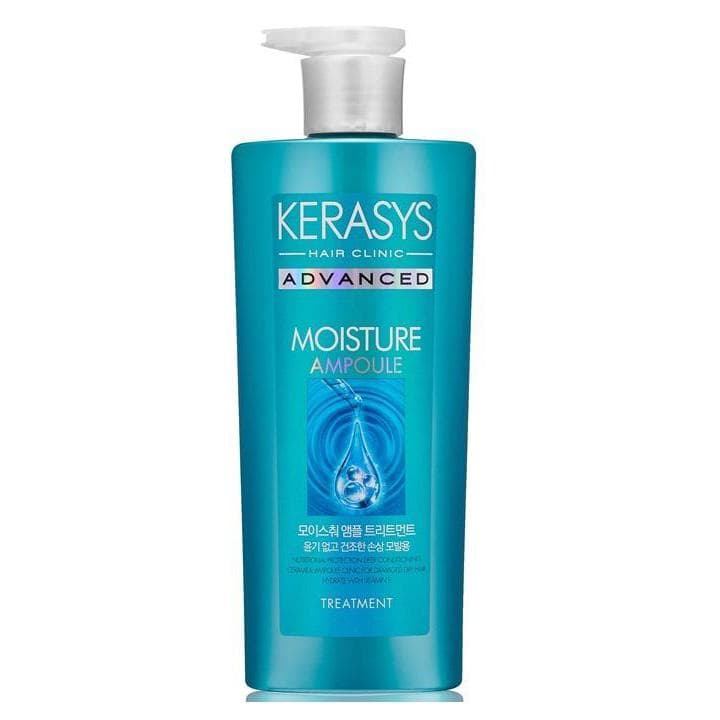 Dầu xả Kerasys Advanced Ampoule Moisture dưỡng ẩm cho tóc khô xơ Hàn Quốc 600ml
