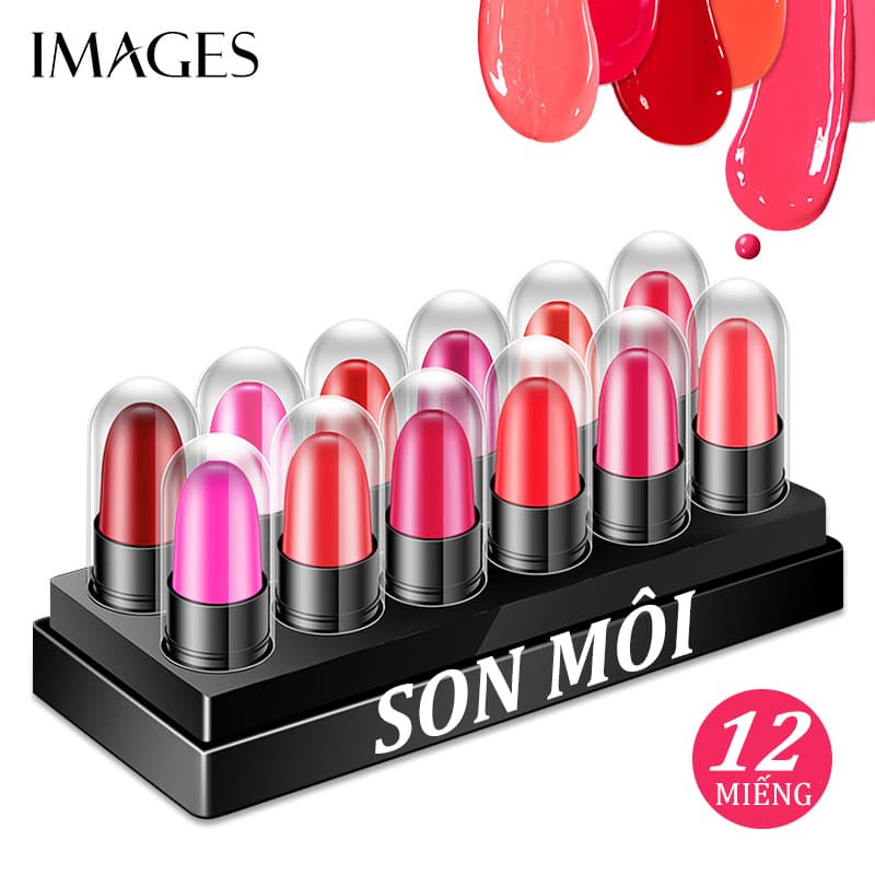 [HCM]【Urbeauty Mall】Một bộ (12) bộ son môi Son môi dưỡng ẩm lâu không dễ dàng để cởi bỏ son môi Son bóng làm đẹp trang điểm