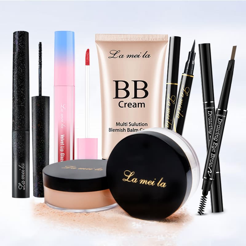 [HCM]ANYAR-Bộ trang điểm đầy đủ LAMEILA 6 món（ Kem BB+ Phấn phủ+Mascara+Chì kẻ mày+Kẻ mắt+Son kem）