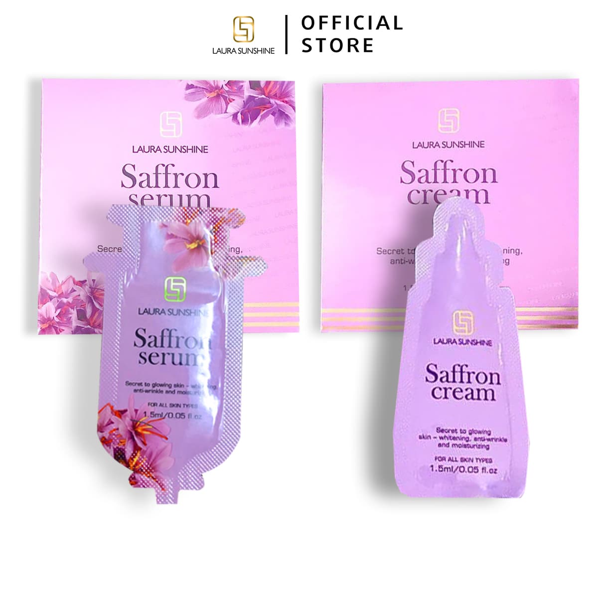 [HCM]Bộ Sản Phẩm Dưỡng Da Kem Dưỡng Và Serum  Tinh Chất Nhuỵ Hoa Nghệ Tây Laura Sunshine Dưỡng Da Trắng Hồng Bản Mini