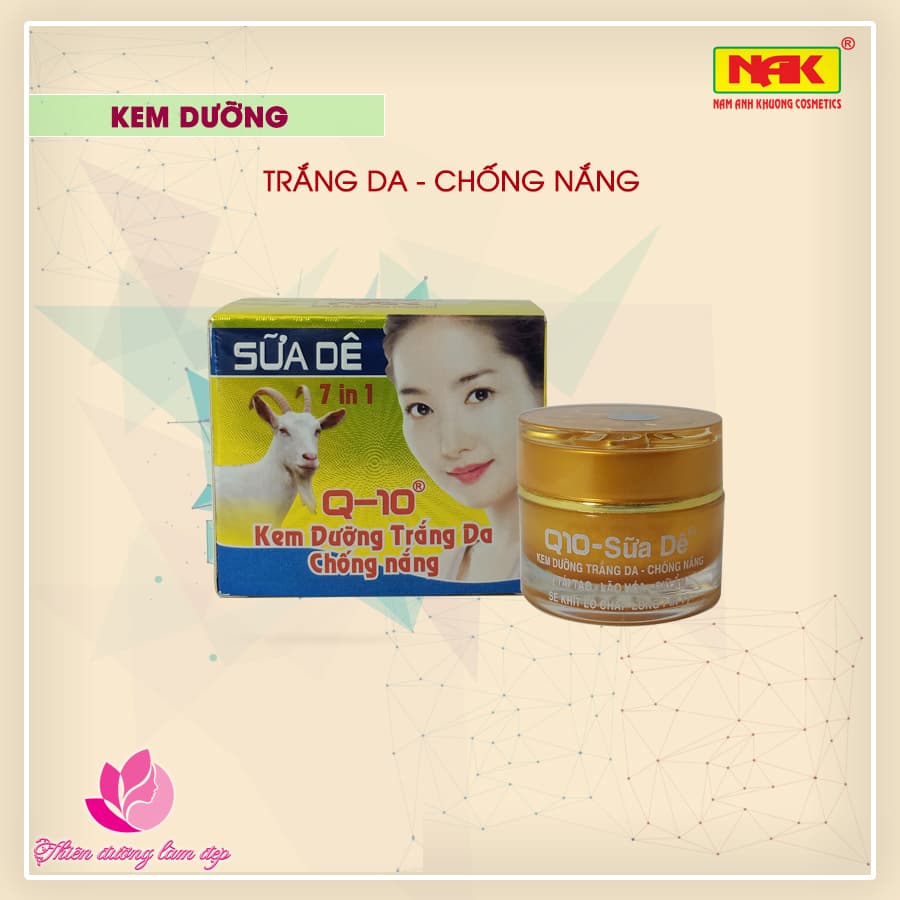 [HCM]Kem dưỡng trắng da mặt Chống nắng Kem SỮA DÊ 7 in 1 Q10 (12g)